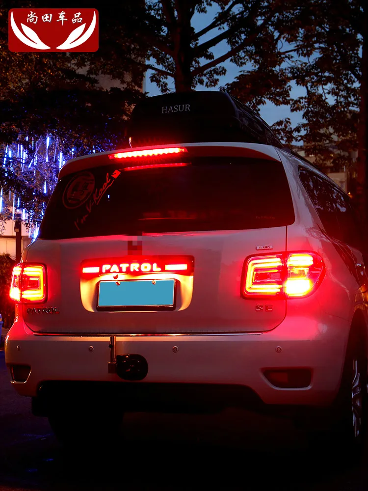 Автомобильные тормозные огни для Nissan Patrol Y62- светодиодный свет системы хромированная Задняя Крышка багажника тормозные огни аксессуары