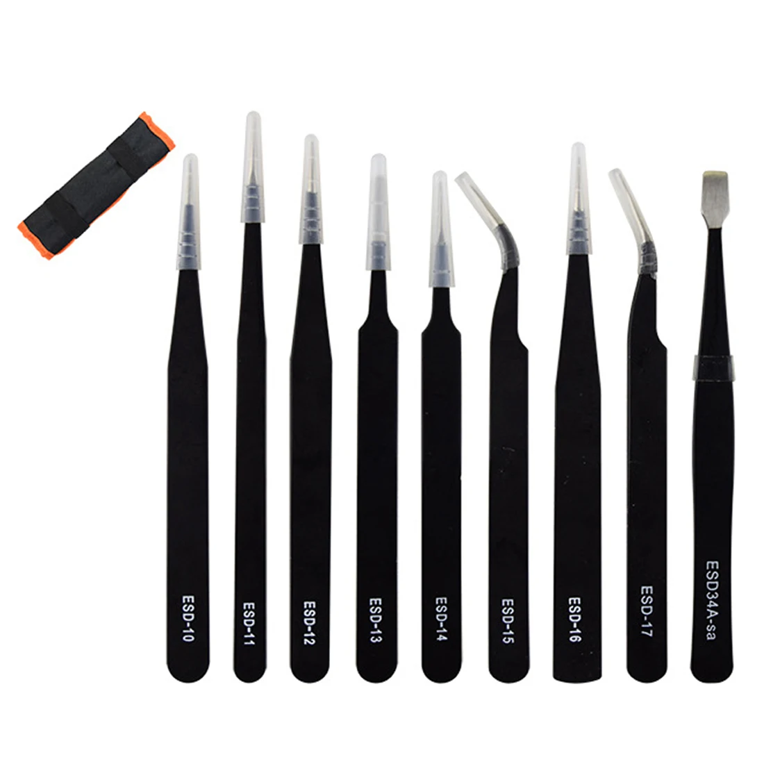 9PCS/Pack ESD Tweezers Set Stainless Steel Anti-static Precision for Electronic Mobile Phone Repair Tools Kit non-slip | Инструменты