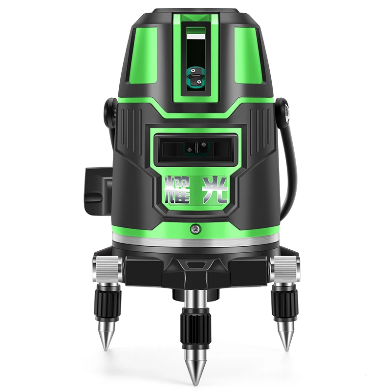 Green Laser Level 5 Lines 6 Points 360 Degrees Rotary Outdoor 635nm Corss Line Lazer Level Points Level Tilt Function