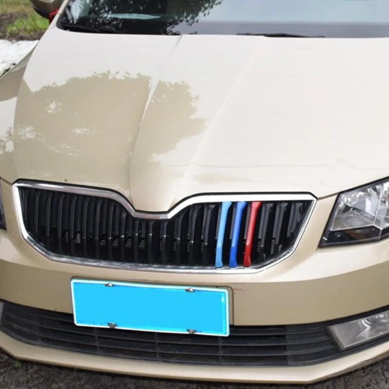Самоклеящиеся Передние решетки из АБС пластика 3D для Skoda Octavia A7 2015 2017|Лепнина