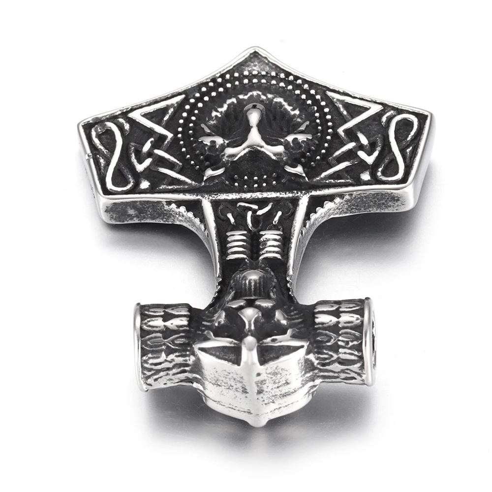 2 предмета в комплекте из нержавеющей стали Молот викинга подвеска отверстие 4 мм