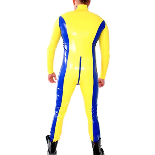 Лоскутные латексные резиновые мужские колготки Catsuit толщиной 0 8 мм боди Catsuit|latex