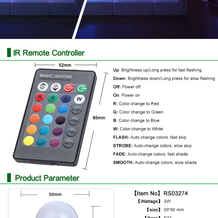 E27 RGB светодиодный светильник 3 Вт 110 В 220 В светодиодный светильник 16 цветов с ИК-пультом дистанционного управления лампада света Умный дом украшение праздника