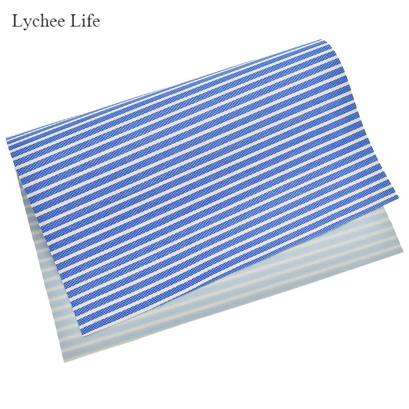 Lychee Life A4 полосатая ткань из искусственной кожи с принтом Сделай Сам Рукоделие