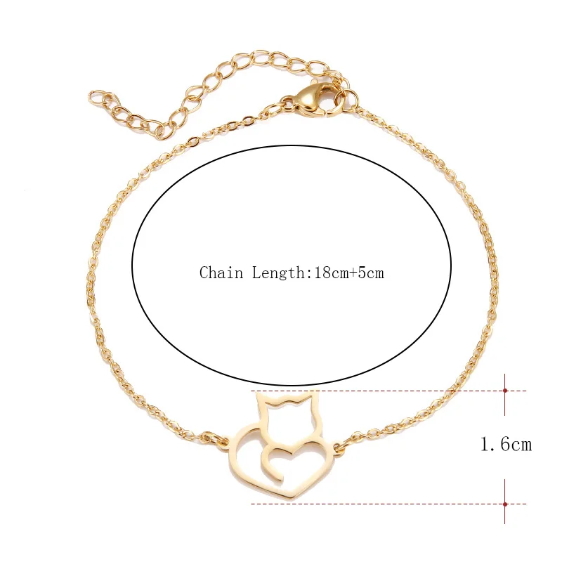 

DOTIFI Stainless Steel Bracelet For Women Gold And Silver Color Cat Exquisite Pulseira Feminina Lover's Engagement Jewelry