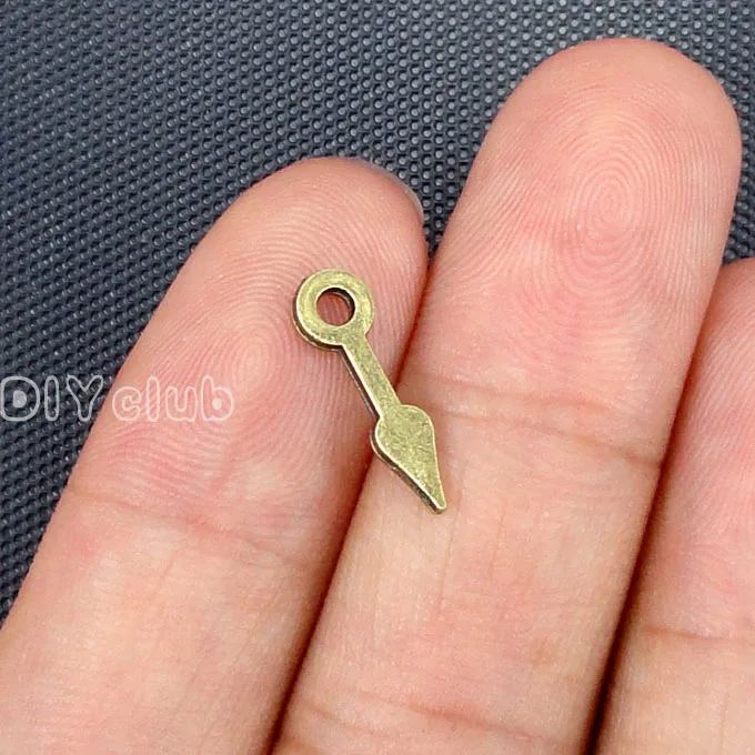 

200pcs-Antique Bronze 2 Sided Clock Hand charm pendant 16x5mm