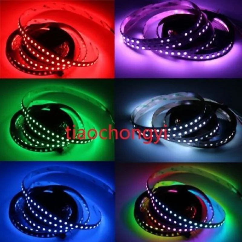 WS2812B 5050 RGB Светодиодная лента 1 м-5 м 150 300 светодиодов индивидуальный адресуемый 5 в