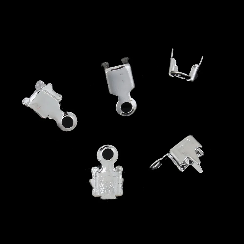 

DoreenBeads Copper Silver Color Cup Chain Ends Caps Square Component Necklace Earrings Bracelet DIY Findings , 200 PCs