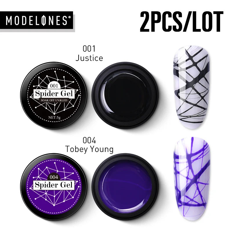 Modelones 2 шт./лот паук гель живопись УФ-лак для ногтей набор Замачивание Полупостоянный рисунок светодиодная эмаль длительный паук лак - Цвет: 3