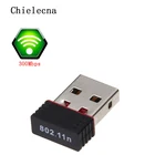 Беспроводной адаптер Chielecna, 300 Мбитс, Mini USB, Wi-Fi, сетевая карта LAN 802.11N