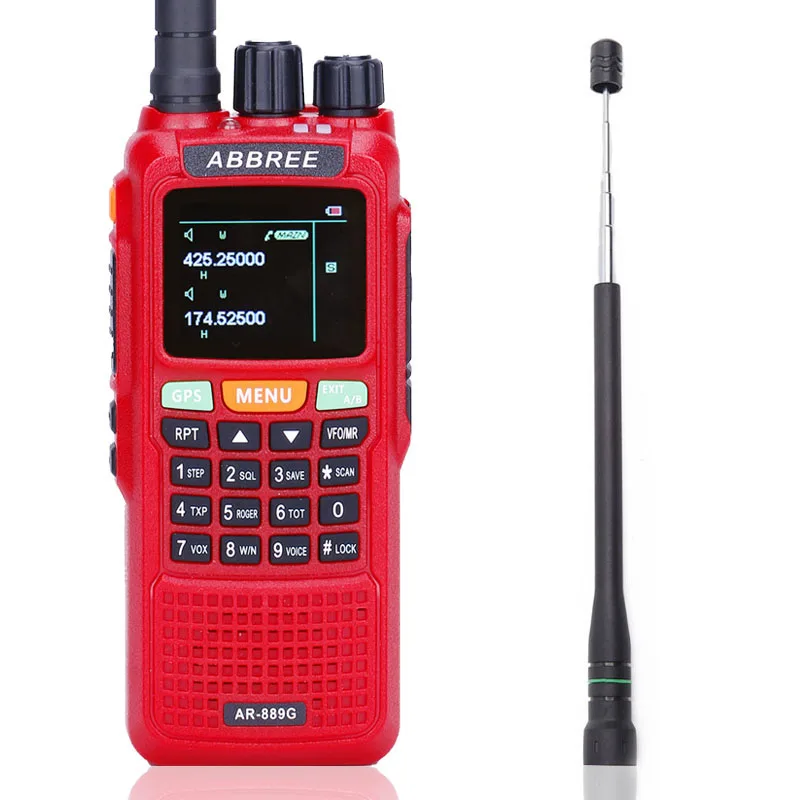 ABBREE AR-889G рация 889 г 10 Вт gps SOS мощный 10 км дальний дуплексный ретранслятор двухдиапазонный охотничья ветчина двухстороннее радио - Цвет: add antenna