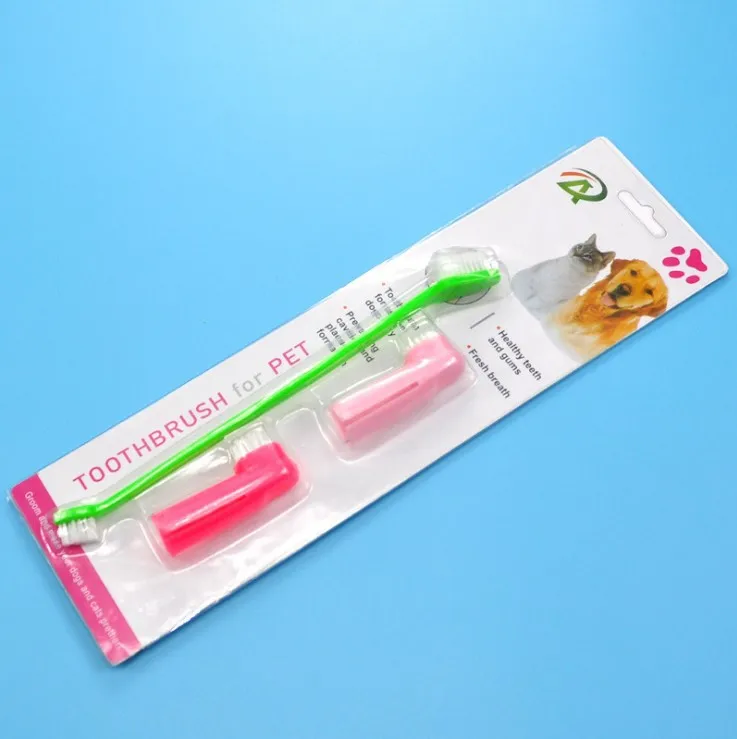 Pet dog toothbrush toothpaste set brushing teeth except bad breath edible Teddy cat tooth cleaning supplies | Дом и сад