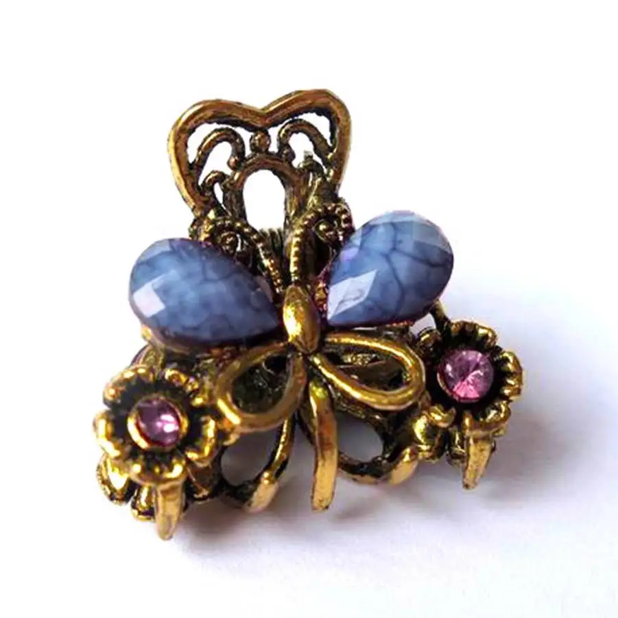 

Retro Baroque Small Hairdress Hair Claw Clip Barrette Crab Clamp Hollow Flower Butterfly Hair Accessories For Women Girls