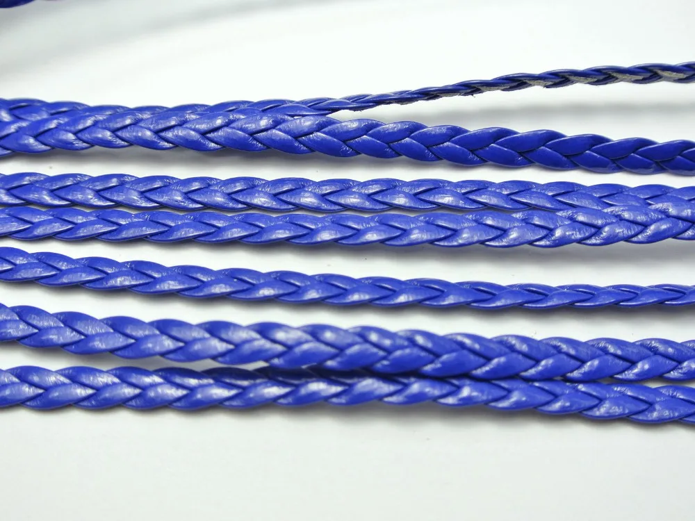 

32.8 Feet Royal Blue Flat Braided Bolo Leatherette String Jewelry Cord Flat Woven 5X1mm