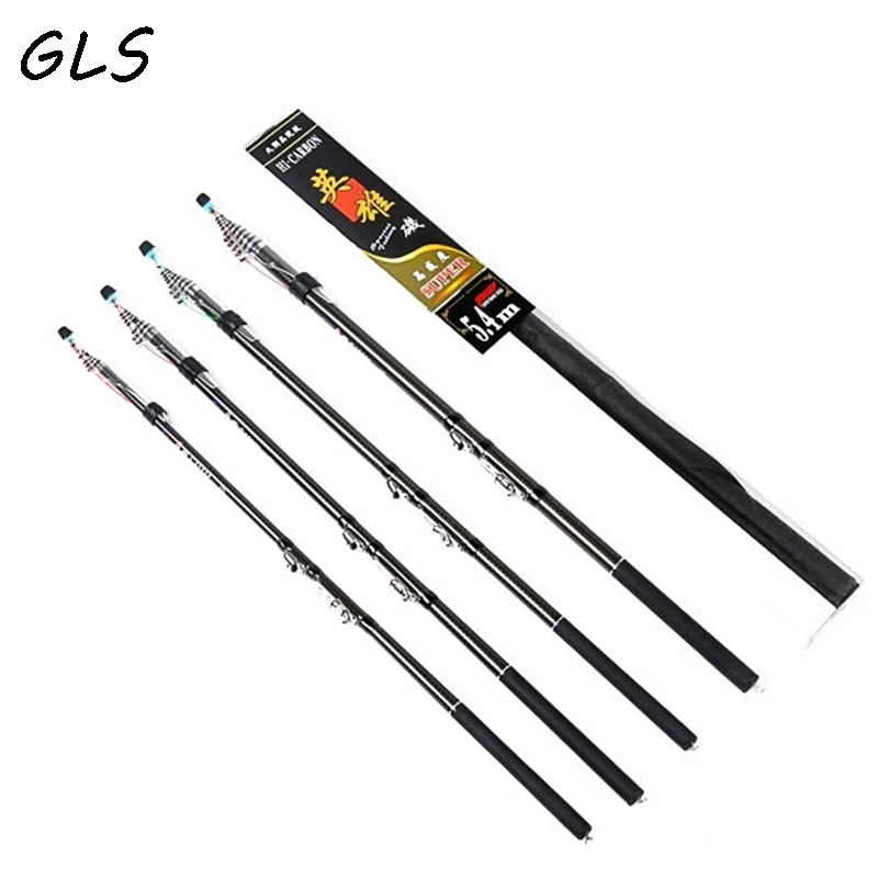 

2018 New Design 2.7-6.3M Rock Fishing Rod Stream Hand toughness Carbon Fiber Spinning Telescopic Fishing Rods