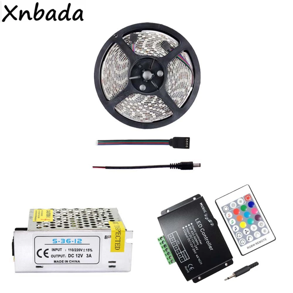 2835SMD 60 светодиодов/m RGB Гибкая светодиодная лента светильник включают в себя 24