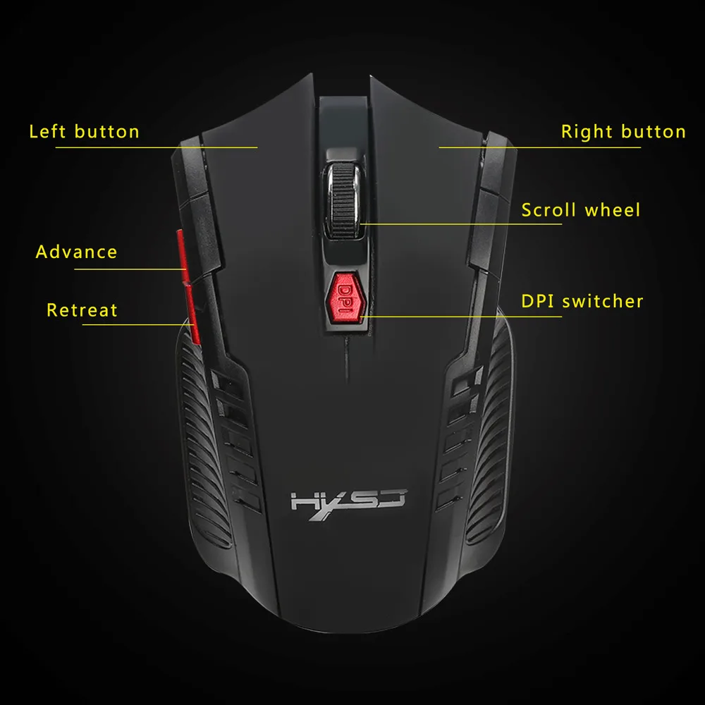 2400 dpi 6 кнопок 2 4 ГГц мини беспроводная оптическая игровая мышь для ПК ноутбука