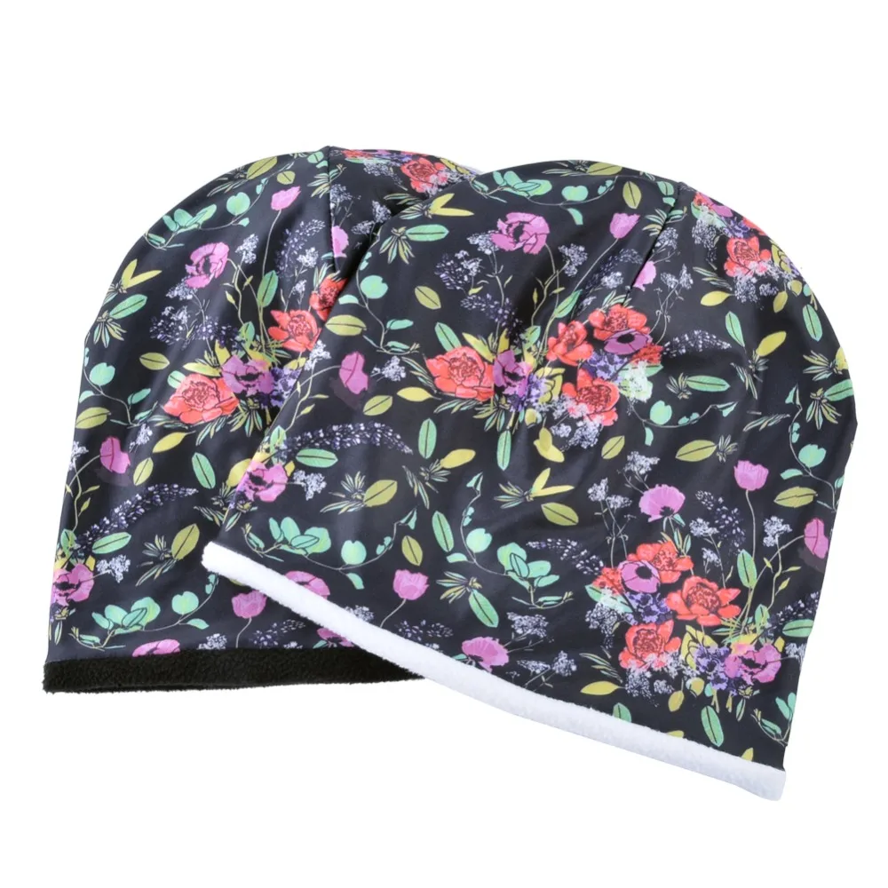 Женские зимние шапки с цветочным принтом облегающие женская теплая плотная
