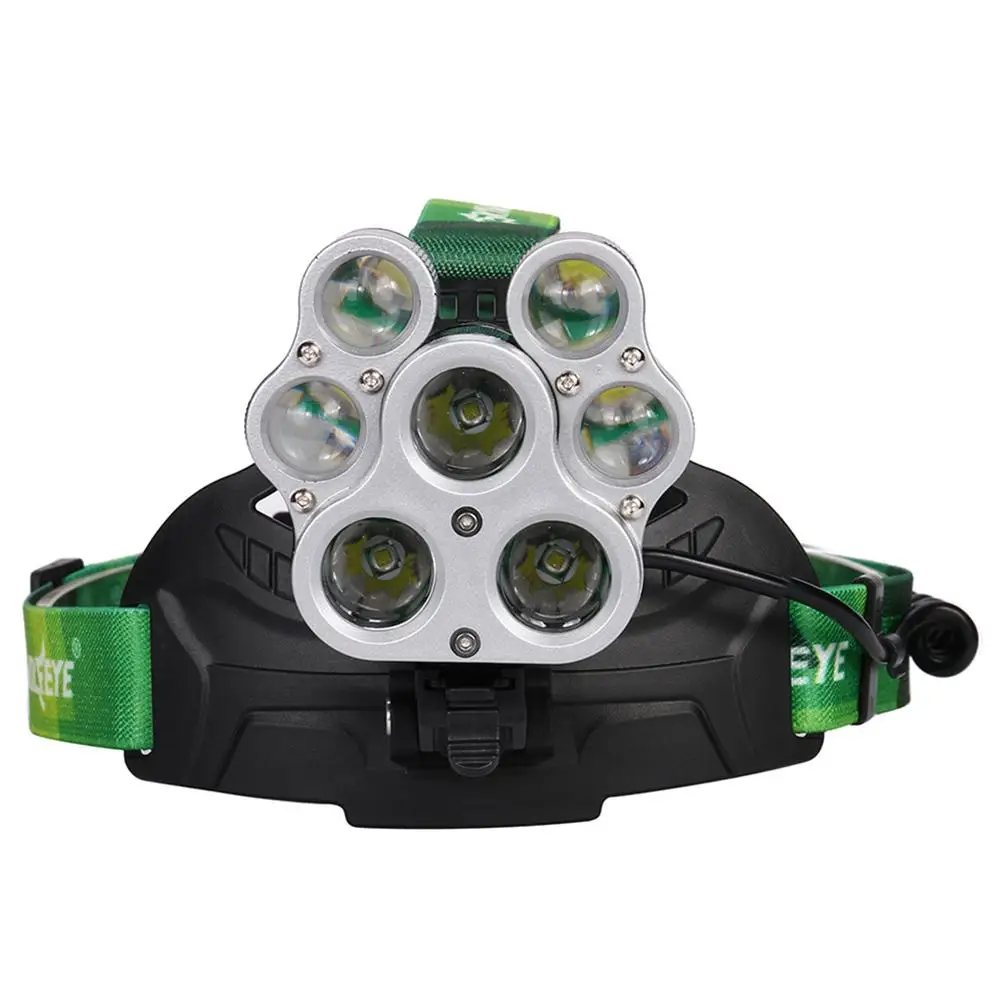 Skywolfeye 8000LM 3 * T6 + 4 XPE светодиодный налобный фонарь 7 светодиодов водонепроницаемая