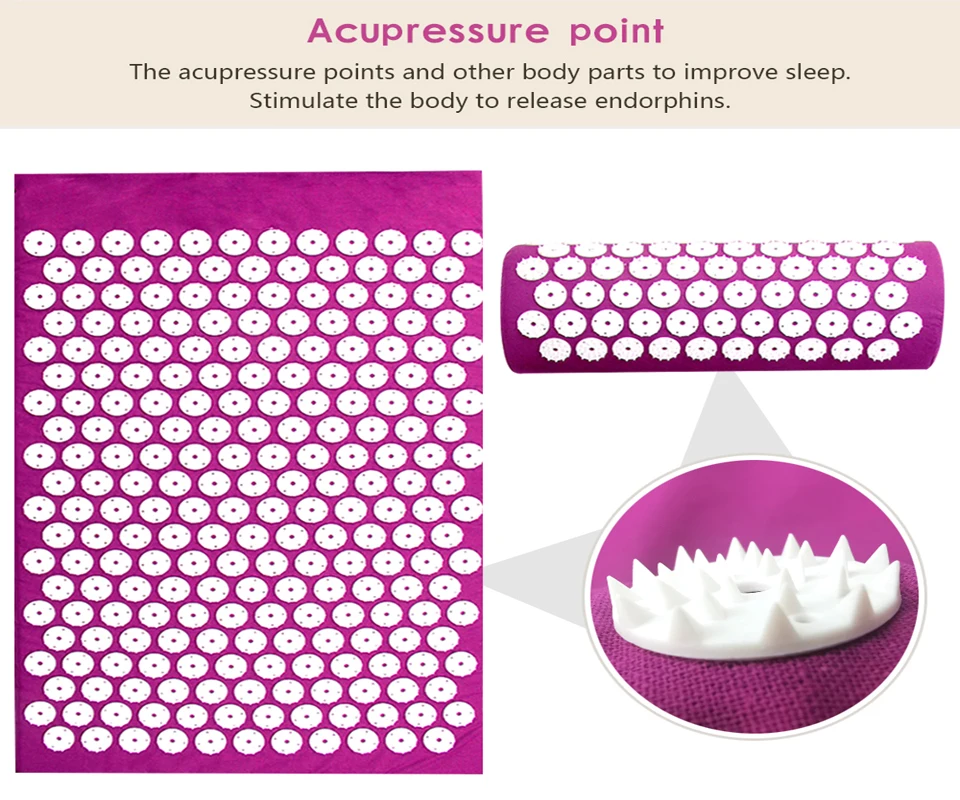 Acupressure коврик и набор подушек фитнес Йога массажный коврик облегчающая телесная боль акупунктурная Подушка с сумкой для переноски(general sectio