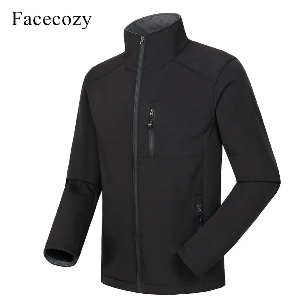 Facecozy Мужская демисезонная уличная походная флисовая куртка ветрозащитная
