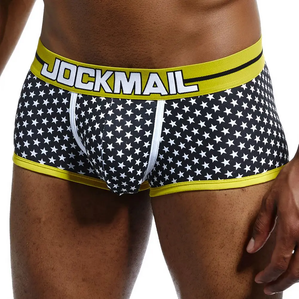 JOCKMAIL, боксеры, дышащее хлопковое сексуальное мужское нижнее белье, u-образный выпуклый мешочек, мужское нижнее белье, натуральный принт с героями мультфильмов, Молодежные трусы-боксеры для больших мальчиков
