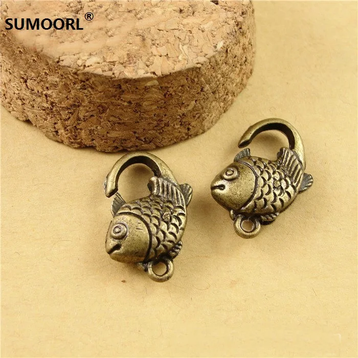 SUMOORL 10pcs/lot 20*13MM Fish Lobster Clasp Hooks Charm Bracelet Jewelry Accessory DIY Making Findings | Украшения и аксессуары