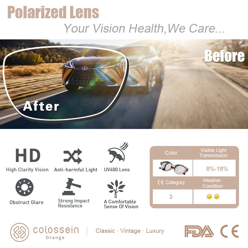 

COLOSSEIN Polarized Sunglasses Women Vintage Cat Eye Fashion Sun Glasses Grey Female Brand Designer Men Female Eyewear UV400