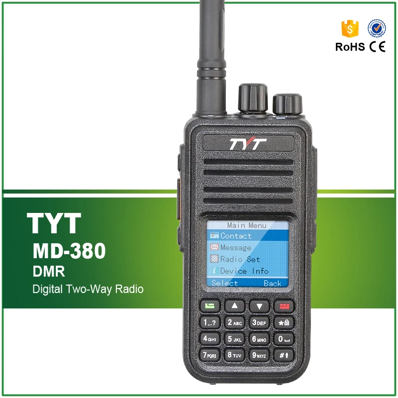 Оригинальная рация DMR Digital TYT MD380 1000 каналов 400 480 МГц аккумулятор 2000 мАч