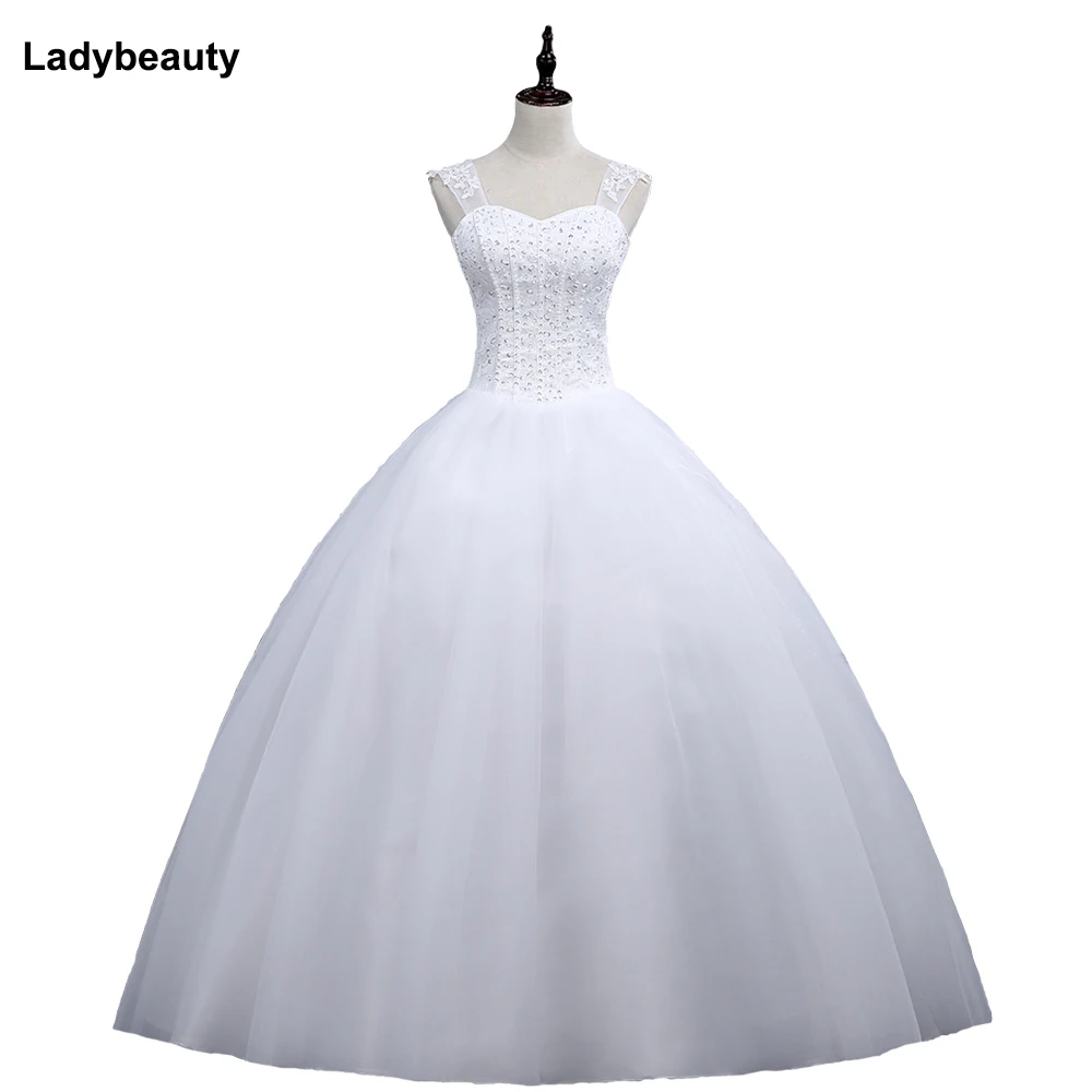 Женское винтажное свадебное платье Ladybeauty белое кружевное бальное принцессы