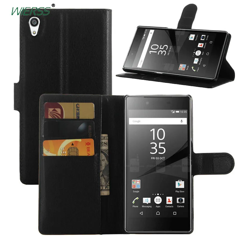 Кожаный чехол книжка для Sony Xperia Z5 Premium Plus E6833 E6883 5 дюйма задняя крышка телефона