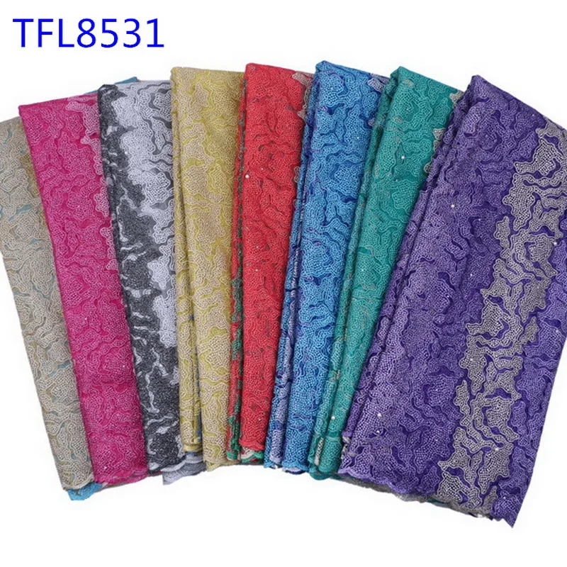 Purple Swiss fancy design Embroidered African French lace fabric High quality tulle for Wedding dress | Дом и сад