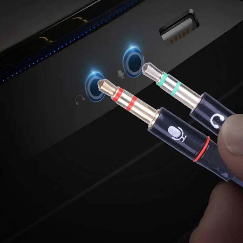 Универсальный сплиттер с адаптером для микрофона 3 5 мм Женский на 2 штекера аудио