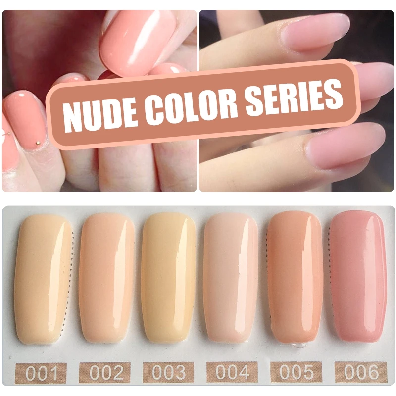 Гель-лак MIZHSE 6 шт. в наборе, лак для ногтей Esmaltes Para Pintar Unha, индивидуальная этикетка, УФ гель-праймер, Гель-лак для ногтей, лак для ногтей - Цвет: Nude