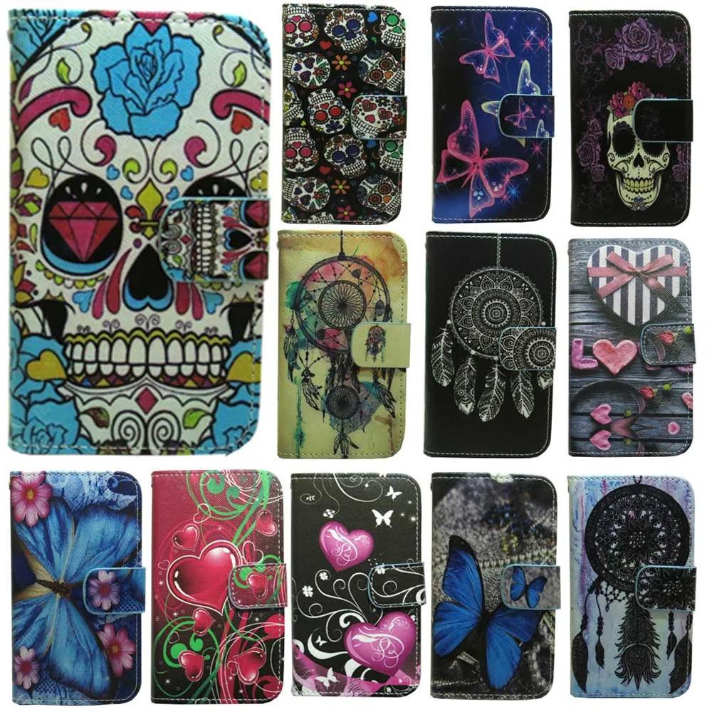 1 чехол книжка с рисунком бабочки черепа Ловец снов любовь сердце для BQ Aquaris U U2 Lite V