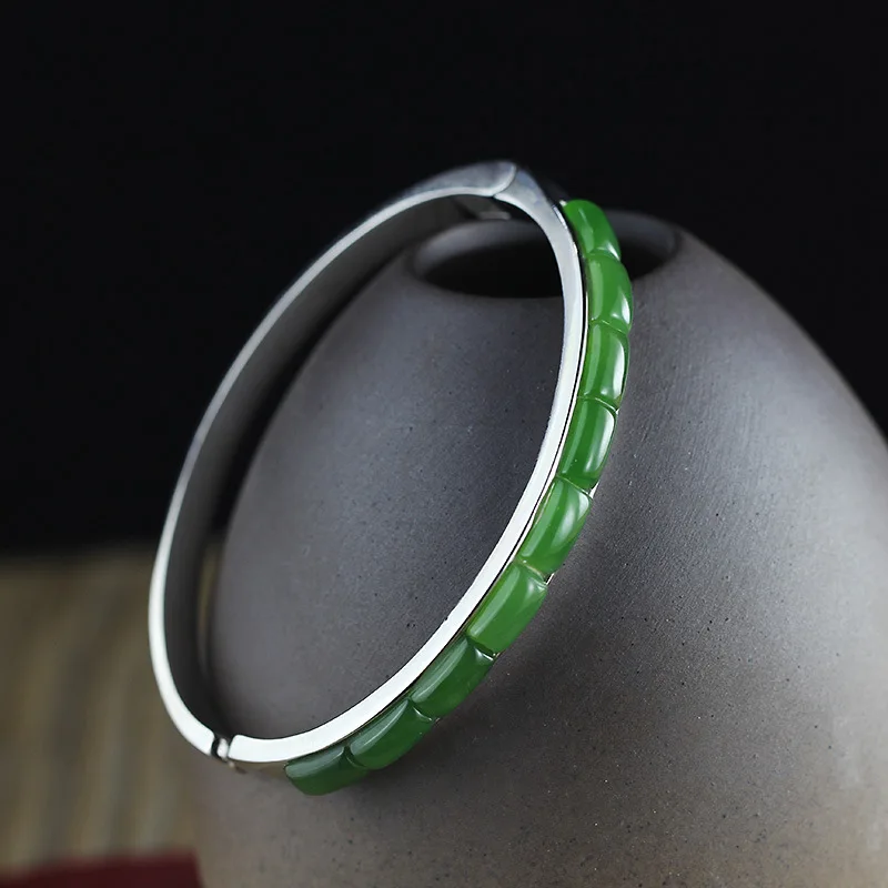 2018 Limited Promotion Women Bangle Ms S925 Pure Jewelry Fashion Boutique Personality Natural Hetian Bracelet With Certificate | Украшения