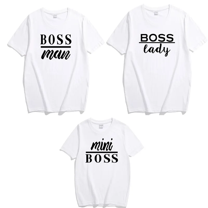 Одинаковая одежда для семьи футболка с надписью boss мамы и дочки папы ребенка