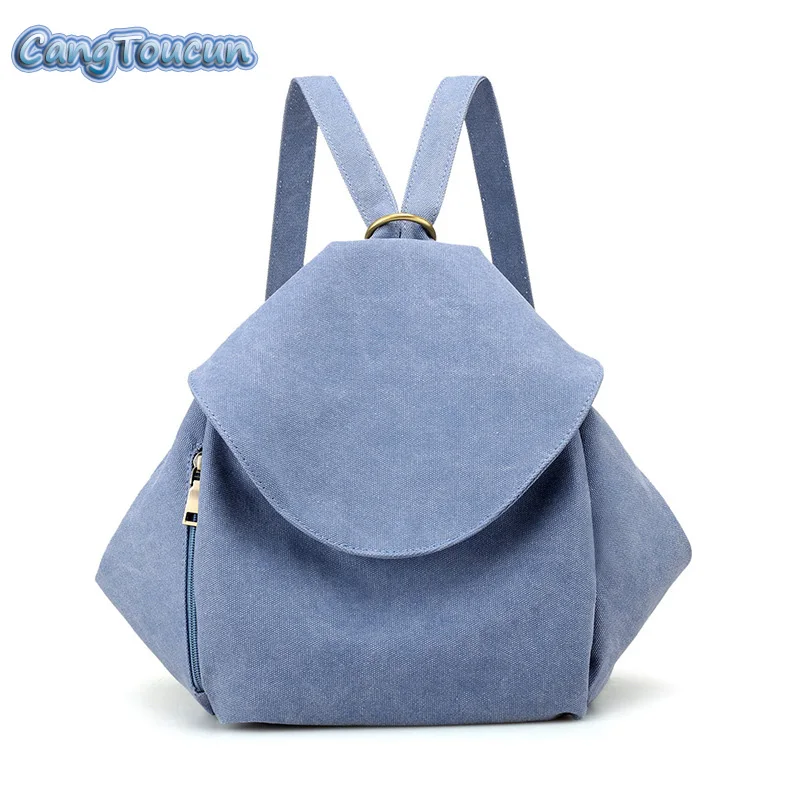 Cangtoucun Для женщин рюкзак моды Сумки холсты школьный для подростков Tote на плечо 3