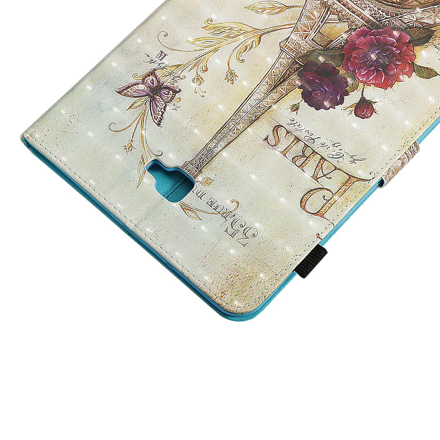 

For Samsung Galaxy Tab A A6 10.1 T580 T585 SM-T580 T580N Tablet Case Eiffel Tower Bear Painted PU Leather TAb A6 SM-T580 Cover