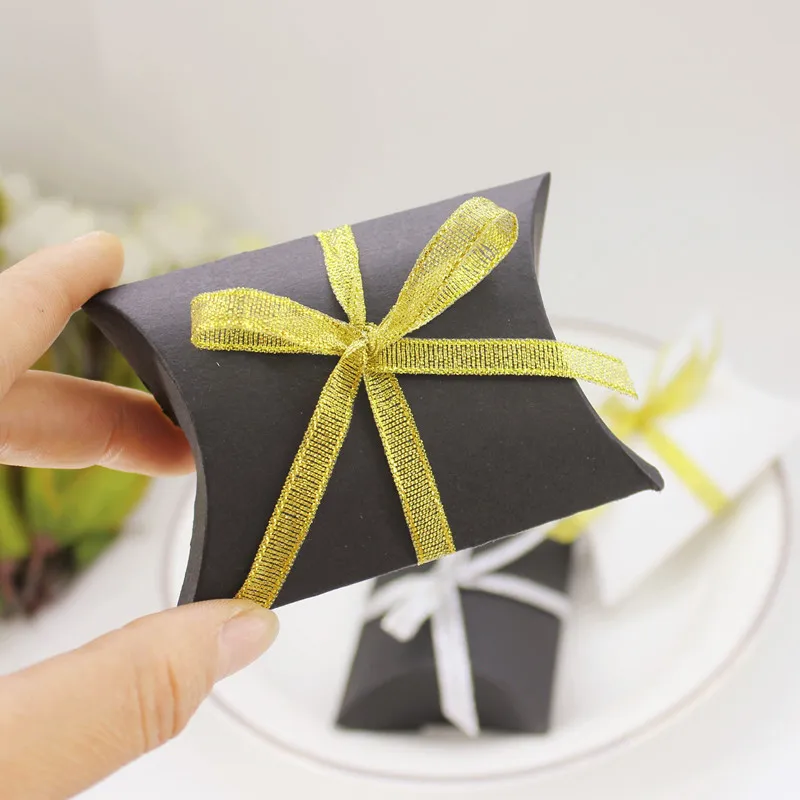 50 шт./лот Милая коробка для подушки из крафт-бумаги свадебной вечеринки любимые