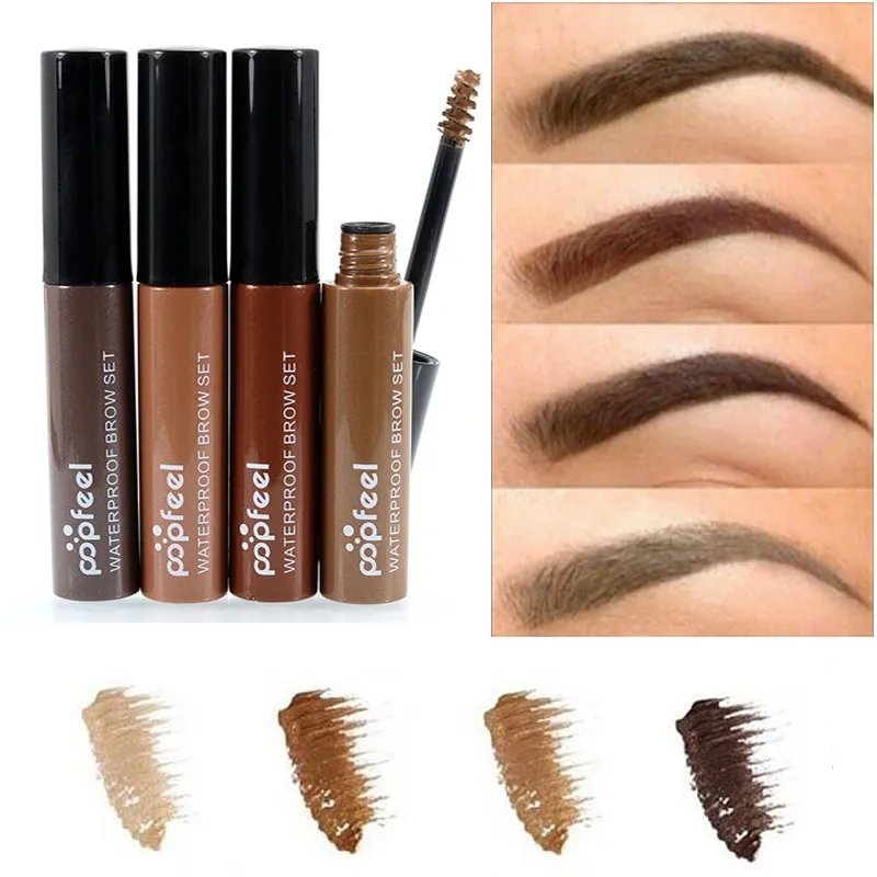 

New Hot Brand Makeup Eye Brow Gel Coffee Black Brown Paint Eyebrows Gel Waterproof Eyebrow Tint Mascaras Kit 4 colors