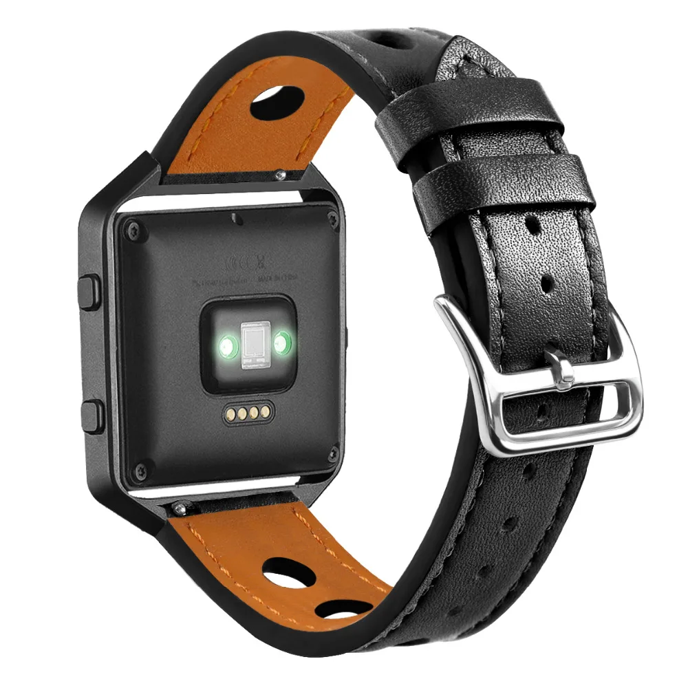 Ремешок кожаный для Fitbit Blaze маленький большой полый ремешок Смарт фитнес часы