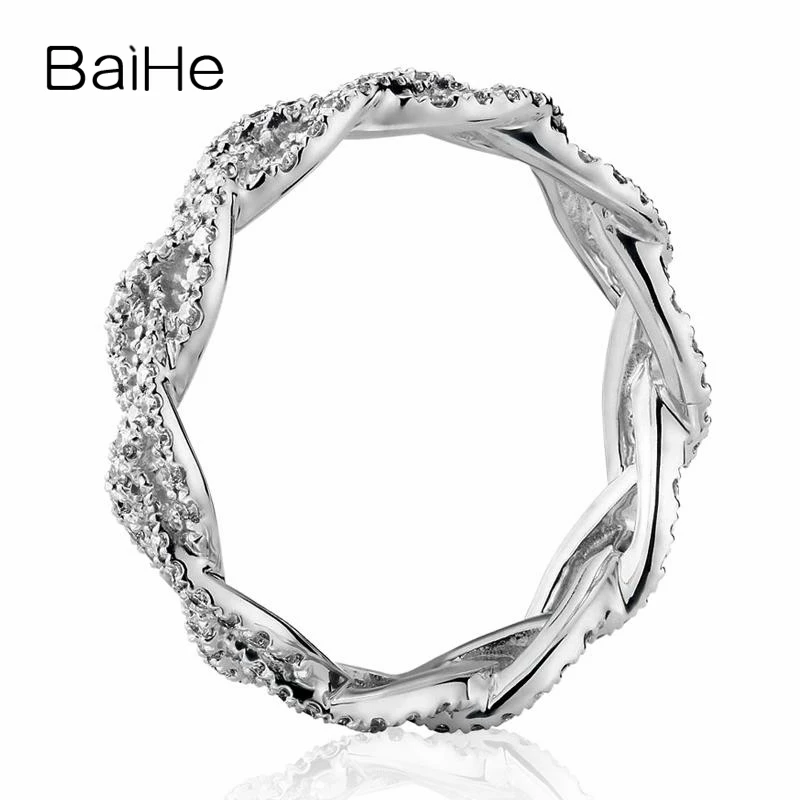 BAIHE однотонное 18K Белое Золото 0.51ct H/SI круглые свадебные плохие натуральные