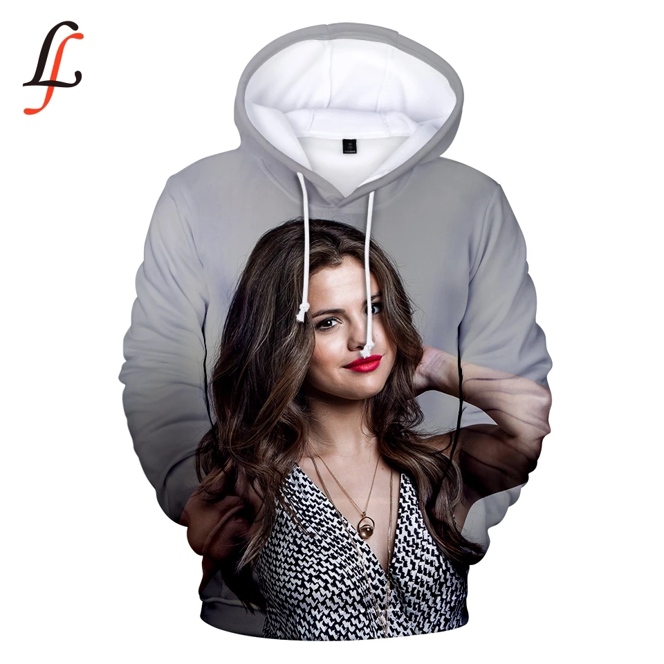 3D K Pop женские толстовки Топы Selena Gomez сексуальный Повседневный Harajuku спортивный