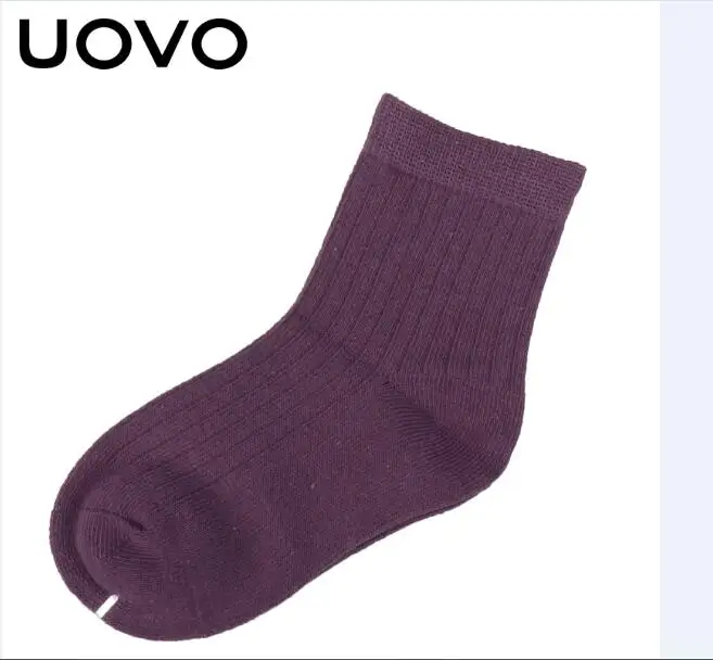 Purple UOVO/5 пара/лот, детские носки хлопковые носки на осень и зиму однотонные универсальные детские гетры на возраст от 6 до 12 лет - Цвет: Purple