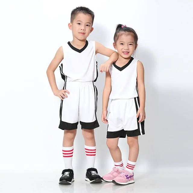 Kids white Детские баскетбольные майки, шорты, комплекты, дышащая майка баскетбольная, костюмы для колледжа, спортивные костюмы для мальчиков и девочек, баскетбольная майка - Цвет: Kids white