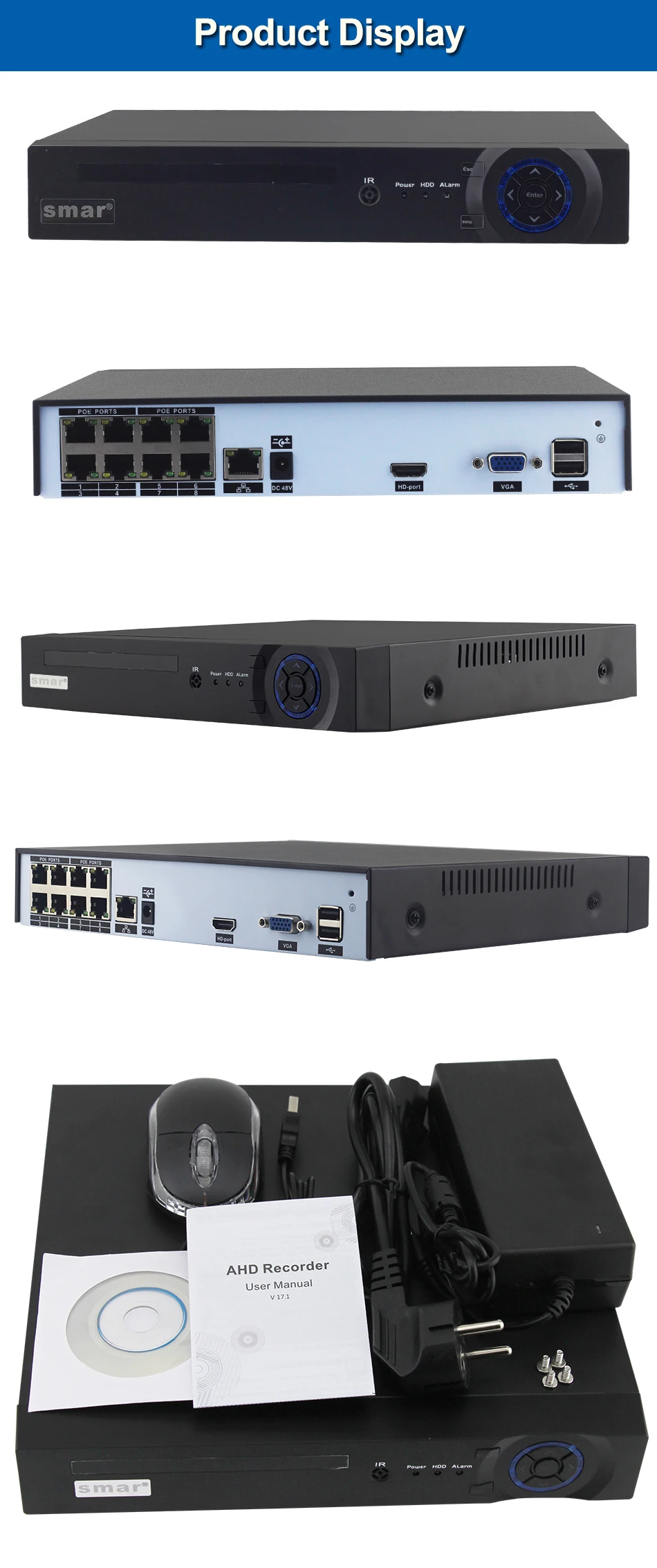 Smсистема охранного видеонаблюдения POE NVR 8CH H.264 Onvif видео регистратор HI3520D датчик сетевой видеорегистратор для 720P 960P 1080P IP камера HDMI VGA CCTV система