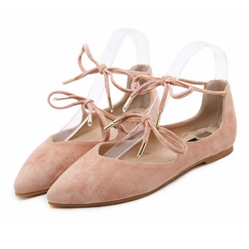 

CEYANEAO 2018 Women Flats Shoes Pointed Toe Ladies Suede Leather Loafers High Quality Ballerina Ballet Flat Slip On ShoesE1102