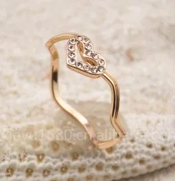 Оптовая продажа и розничная розовое золото хрустальное в форме сердца Weddding