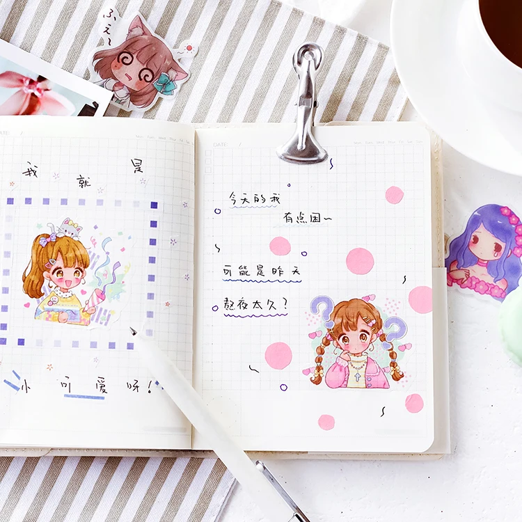 40 шт. Kawaii милые Стикеры для девочек DIY стикеры украшения дневника хлопья